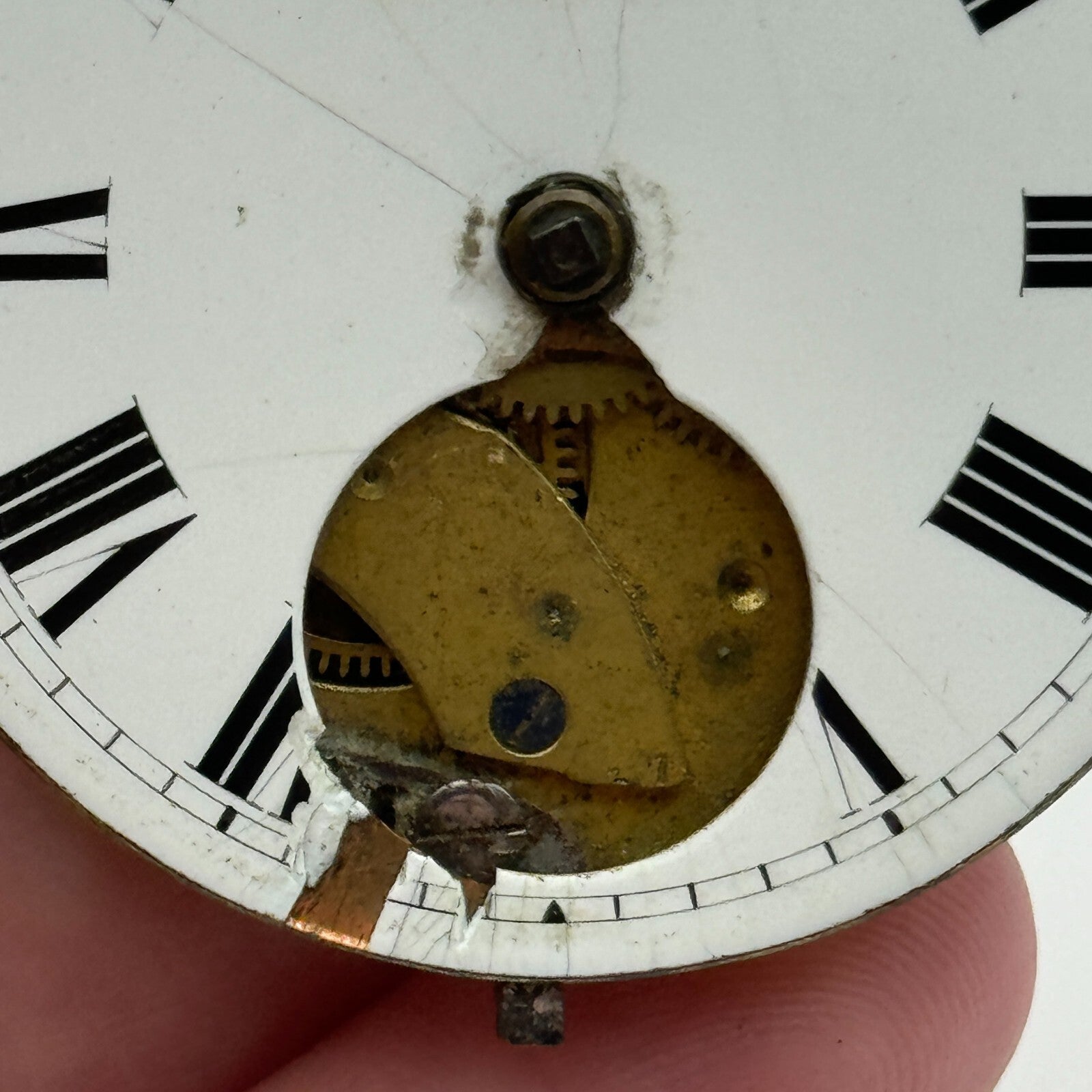 43mm Antique Unusual Nugent Wells & Son Newport Pocket Watch Movement PARTS