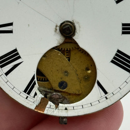 43mm Antique Unusual Nugent Wells & Son Newport Pocket Watch Movement PARTS