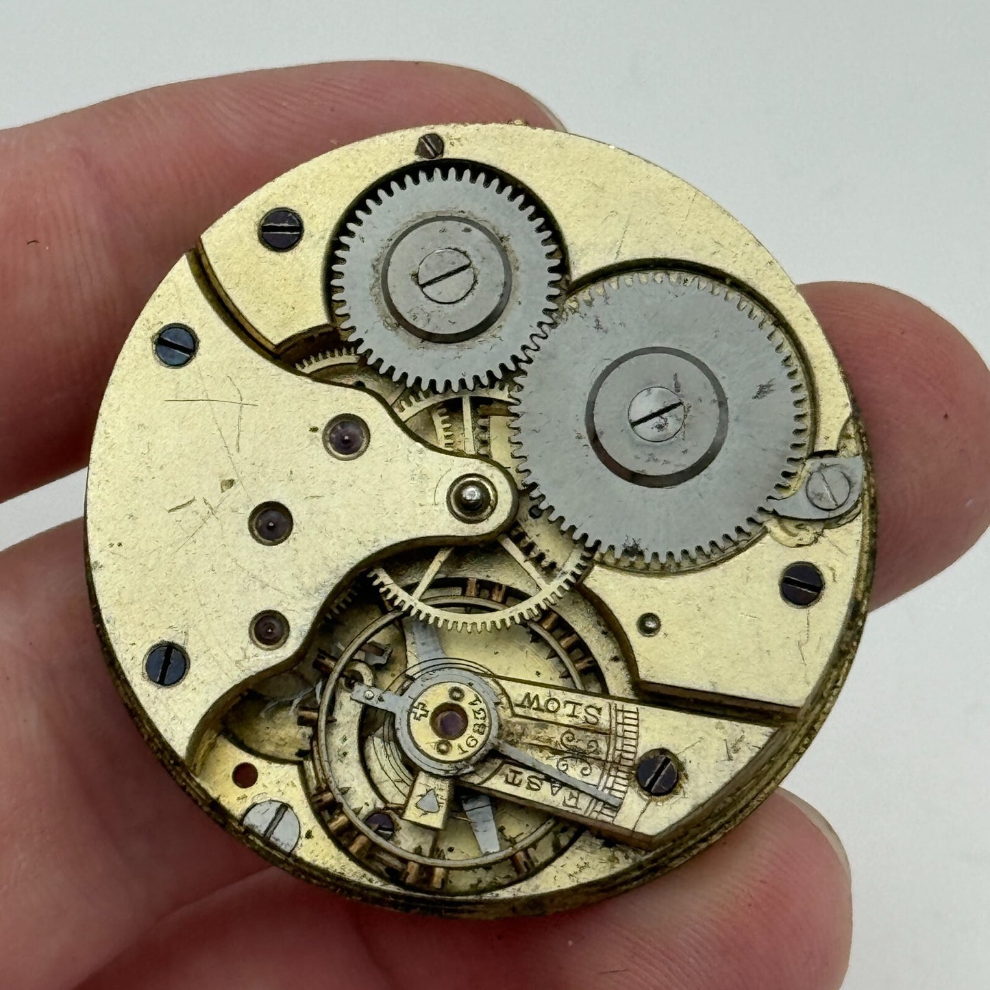 40.6mm Antique Patent 16831 Possible Longines Pocket Watch Movement PARTS SPARES