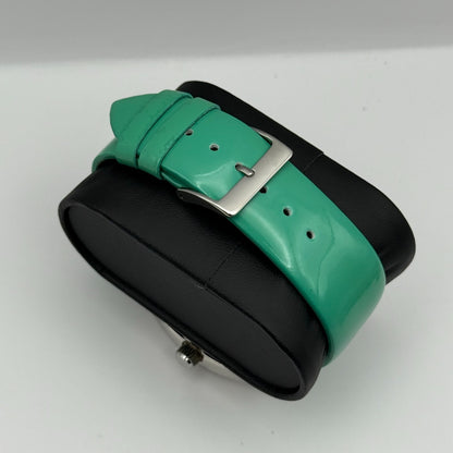 Joan Rivers Classics Mens Quartz Watch Green Leather Strap Japan Working 40mm