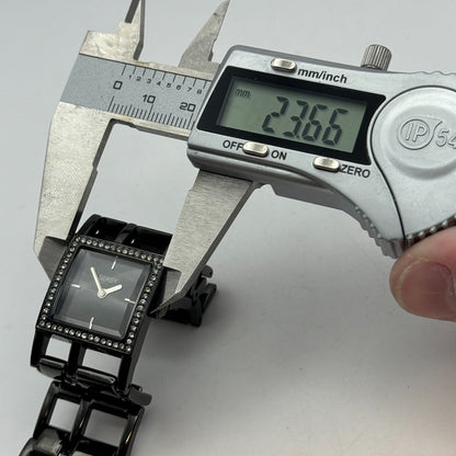 23mm Working Seksy Sekonda 4008 Black Jewelled Quartz Watch New Battery 7.5 Inch