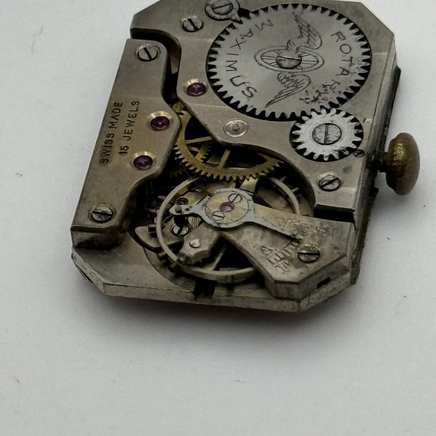 20.7mm Kendal & Dent Rotary Maximus Rare Tank Watch Movement Manual Wind PARTS