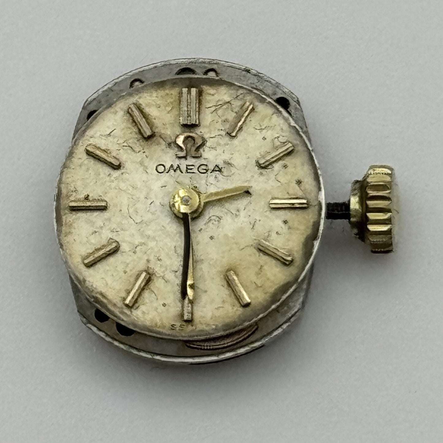 13.4mm Omega 485 Cal Watch Movement Dial Hands Parts Repair Vintage
