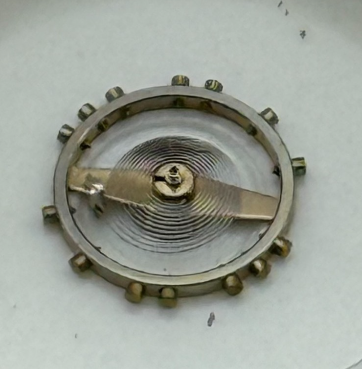 Derby 127 Balance Wheel Complete And Spring 5 1/4''' Watch Movement Parts NOS