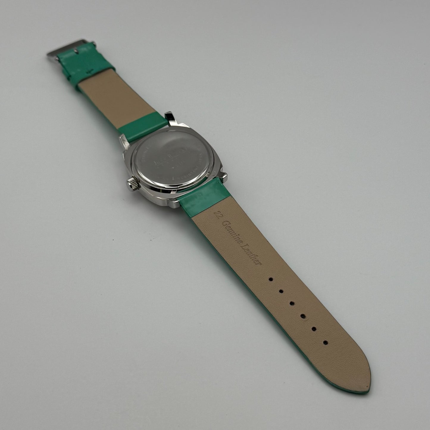 Joan Rivers Classics Mens Quartz Watch Green Leather Strap Japan Working 40mm