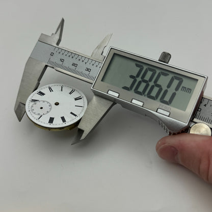 38.6mm Antique Key Wound Pocket Watch Movement Dial PARTS REPAIR SPARES