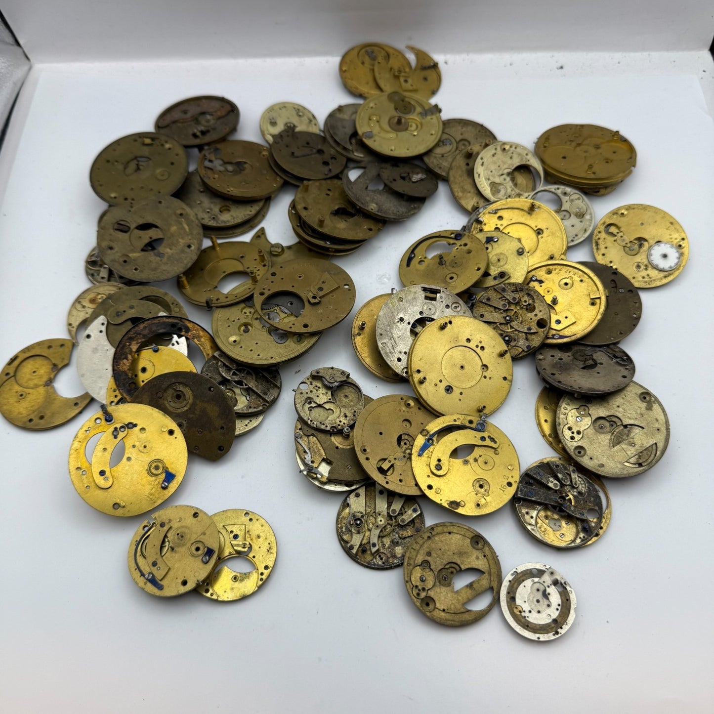 Large Bundle Of Antique Partial Pocket Watch Movements Joblot PARTS REPAIR SPARE