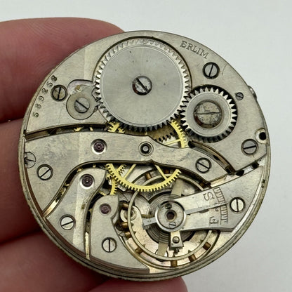 42.9mm Vintage Open Face Erlim Swiss Balance Ok Pocket Watch Movement PARTS