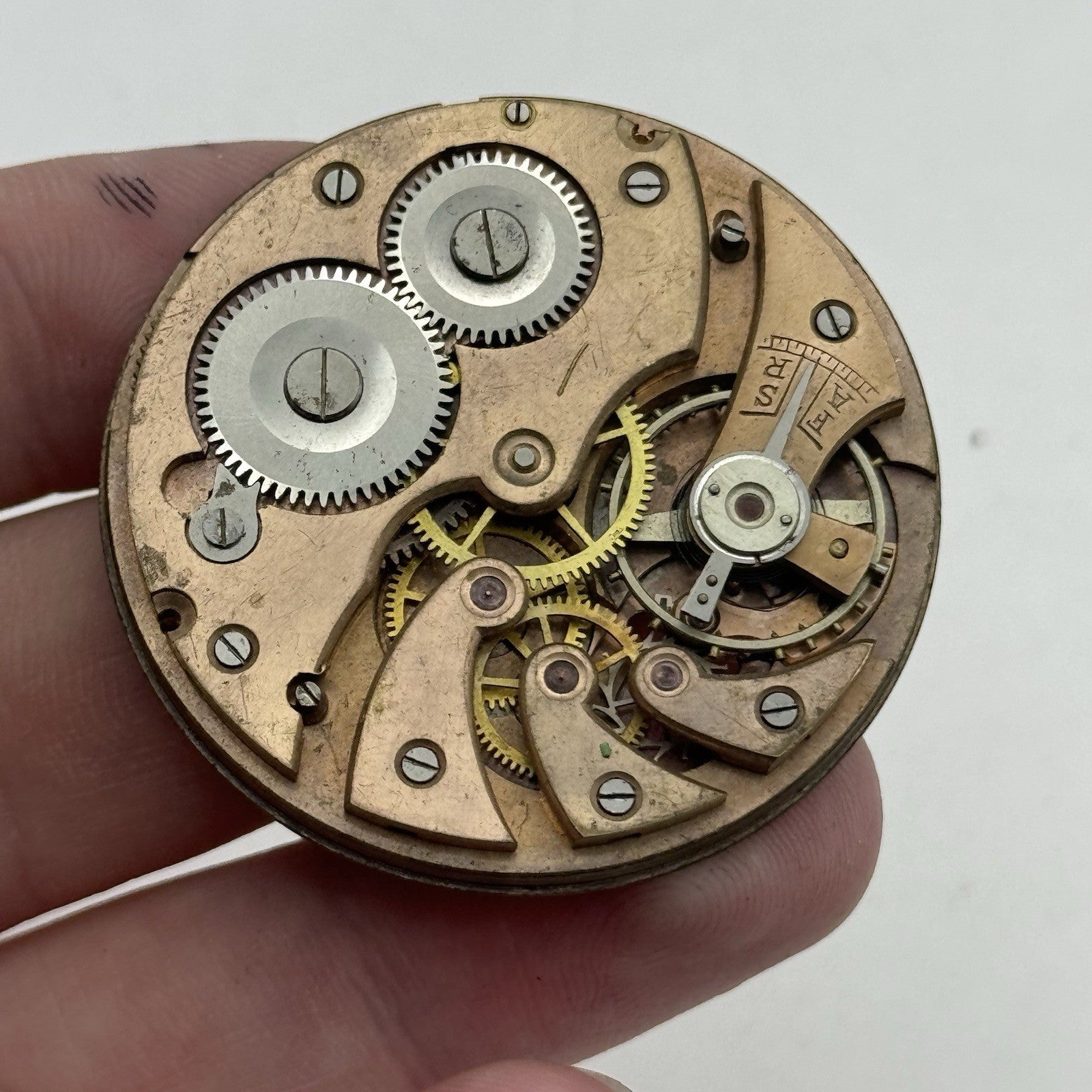 42.7mm Unidentified Trademark Thin Vintage Pocket Watch Movement PARTS REPAIR