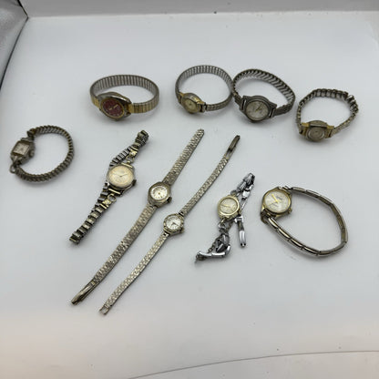 Bundle Of Ladies Vintage Manual Wind Wristwatches Joblot PARTS REPAIR SPARES