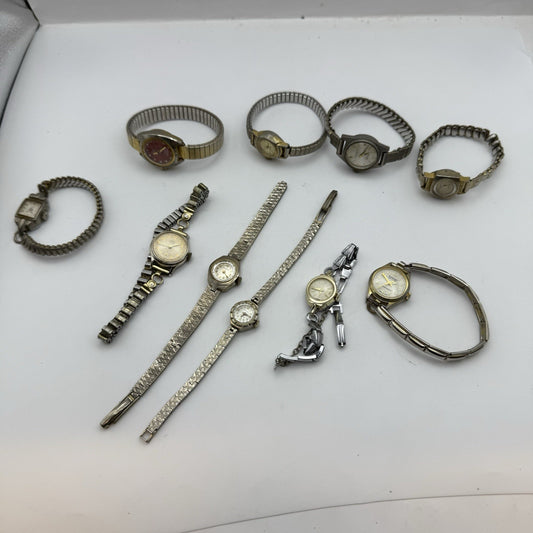 Bundle Of Ladies Vintage Manual Wind Wristwatches Joblot PARTS REPAIR SPARES