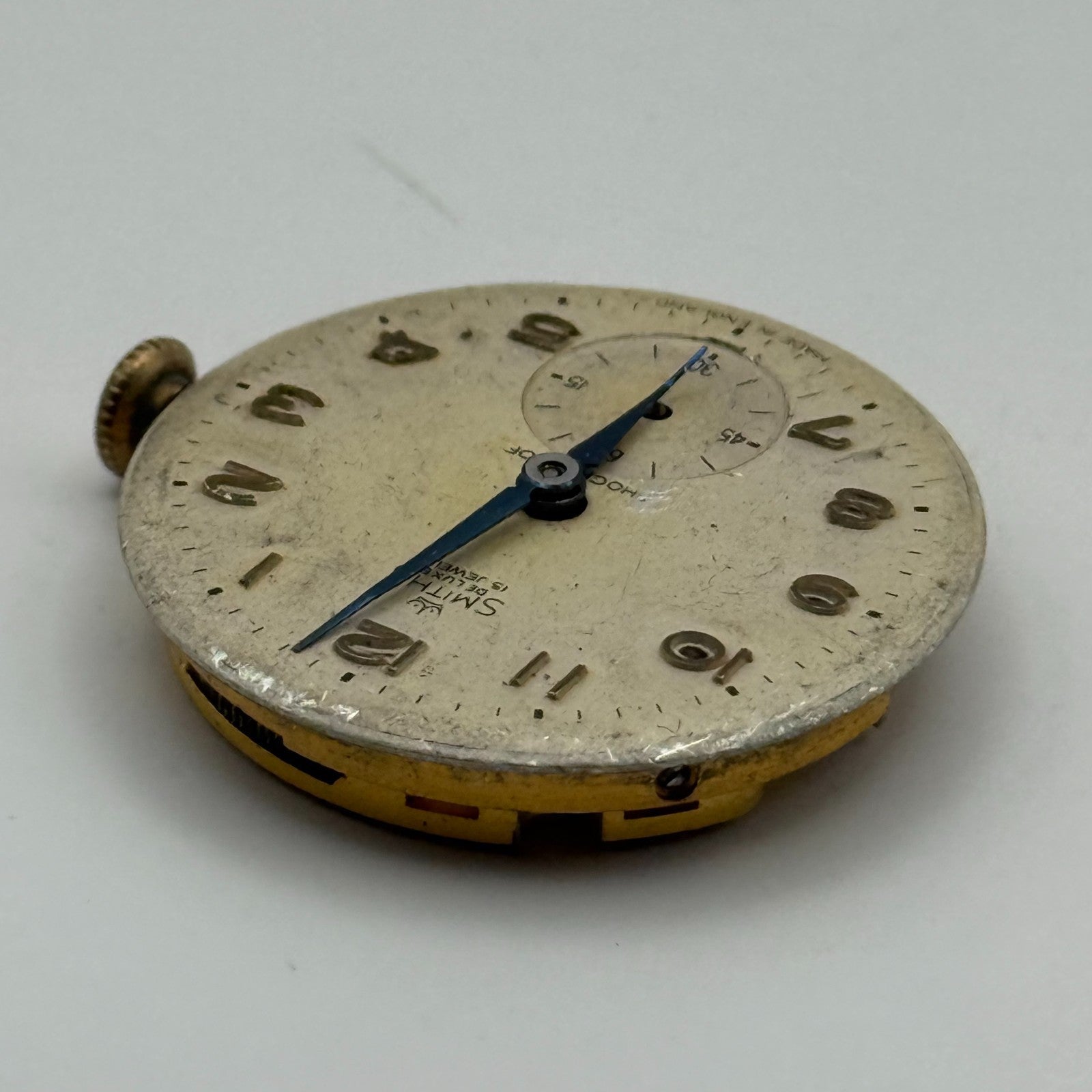 Smiths De Luxe 15 Jewels Shockproof Watch Movement Manual Wind Parts 26.8mm