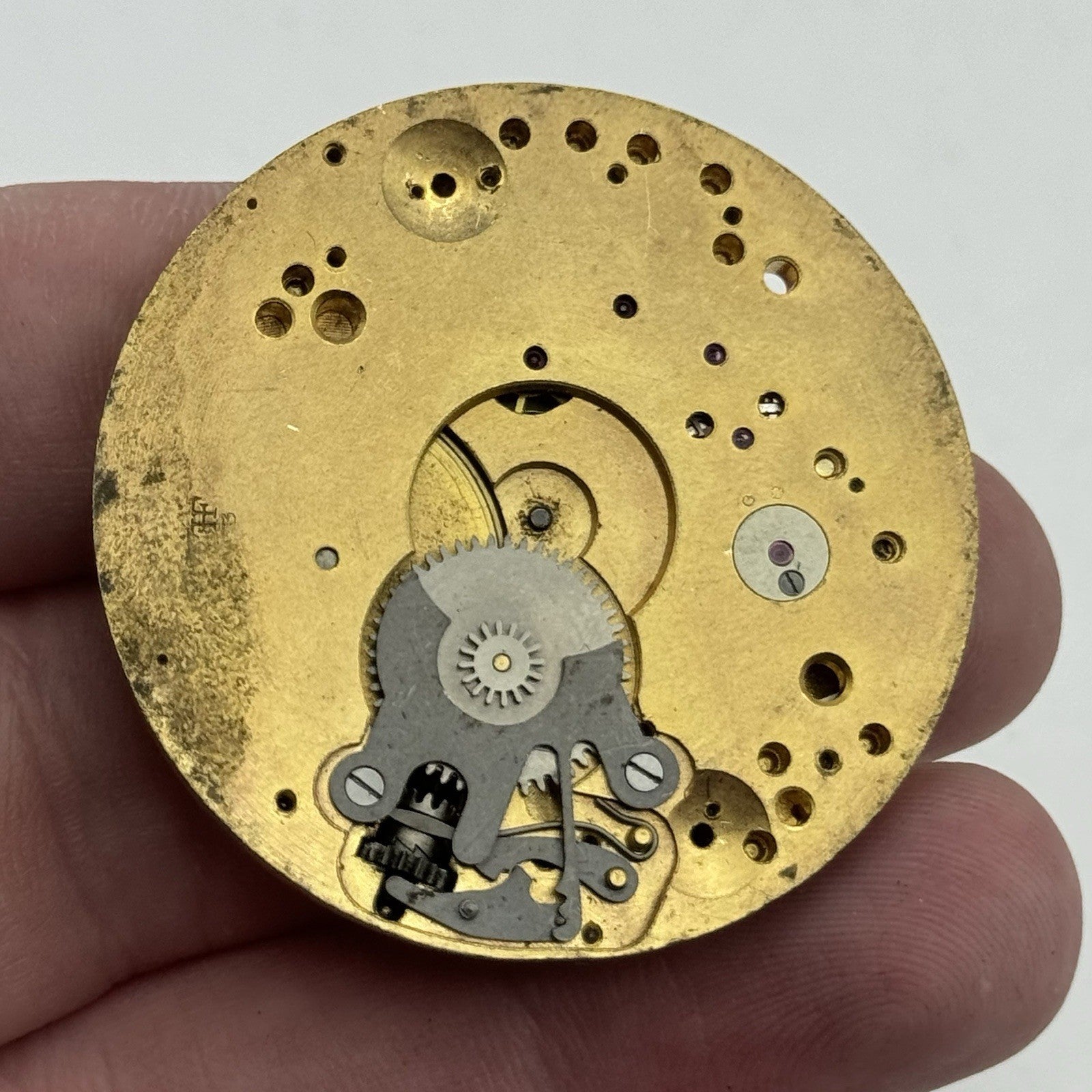 42.9mm Very Rare FHF Cal 3 Vintage Pocket Watch Movement PARTS REPAIR SPARES