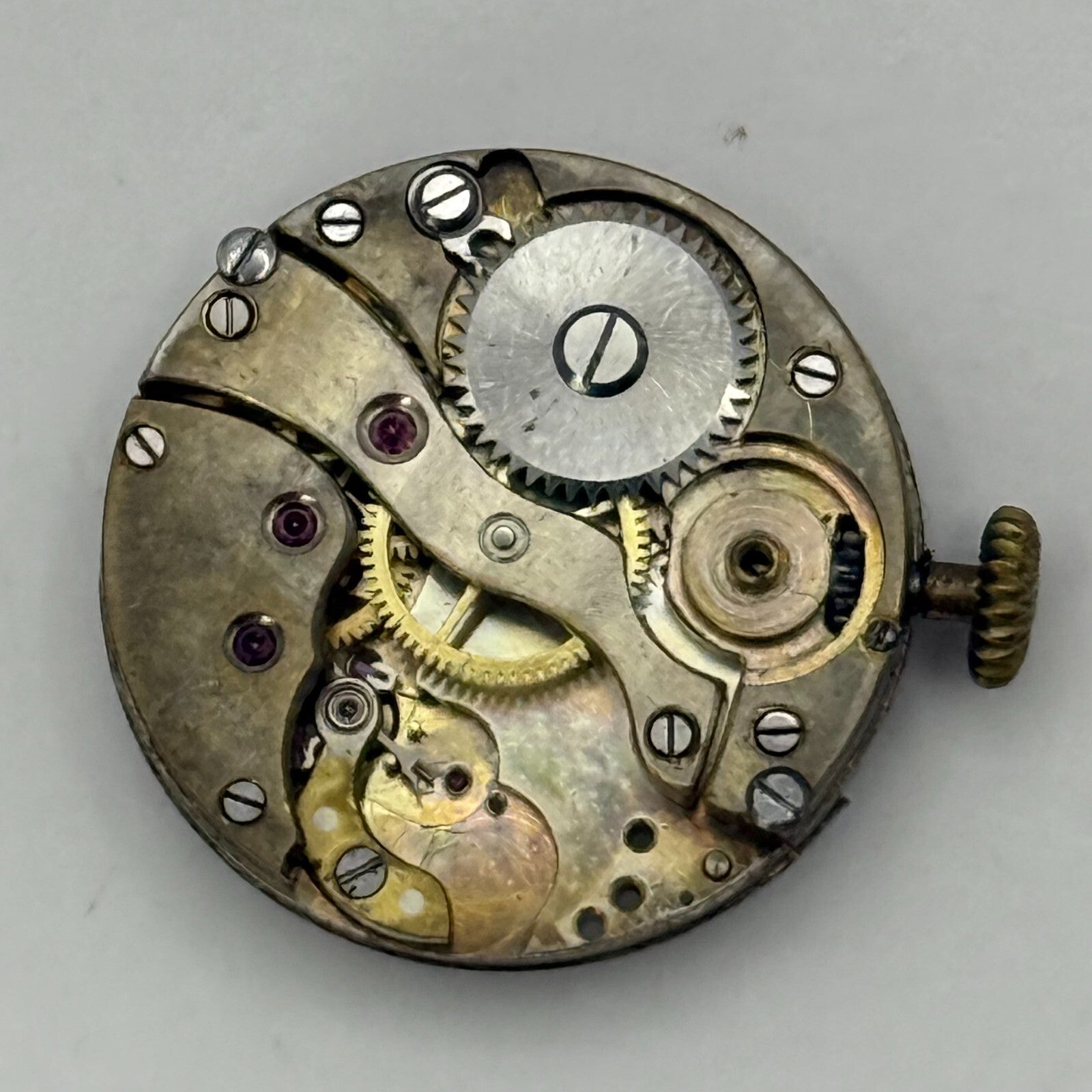 21.9mm Vintage Unidentified High Grade Trench Watch Movement Manual Wind PARTS