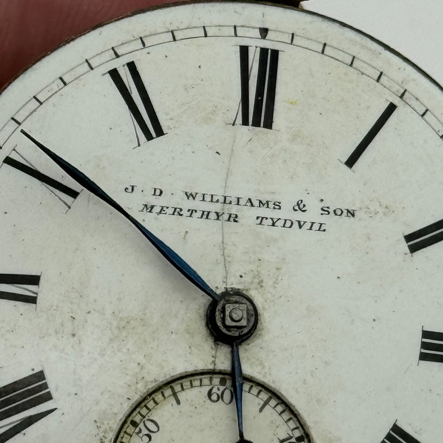 44.8mm Antique J D Williams & Son Merthyr Tydvil Pocket Watch Movement PARTS