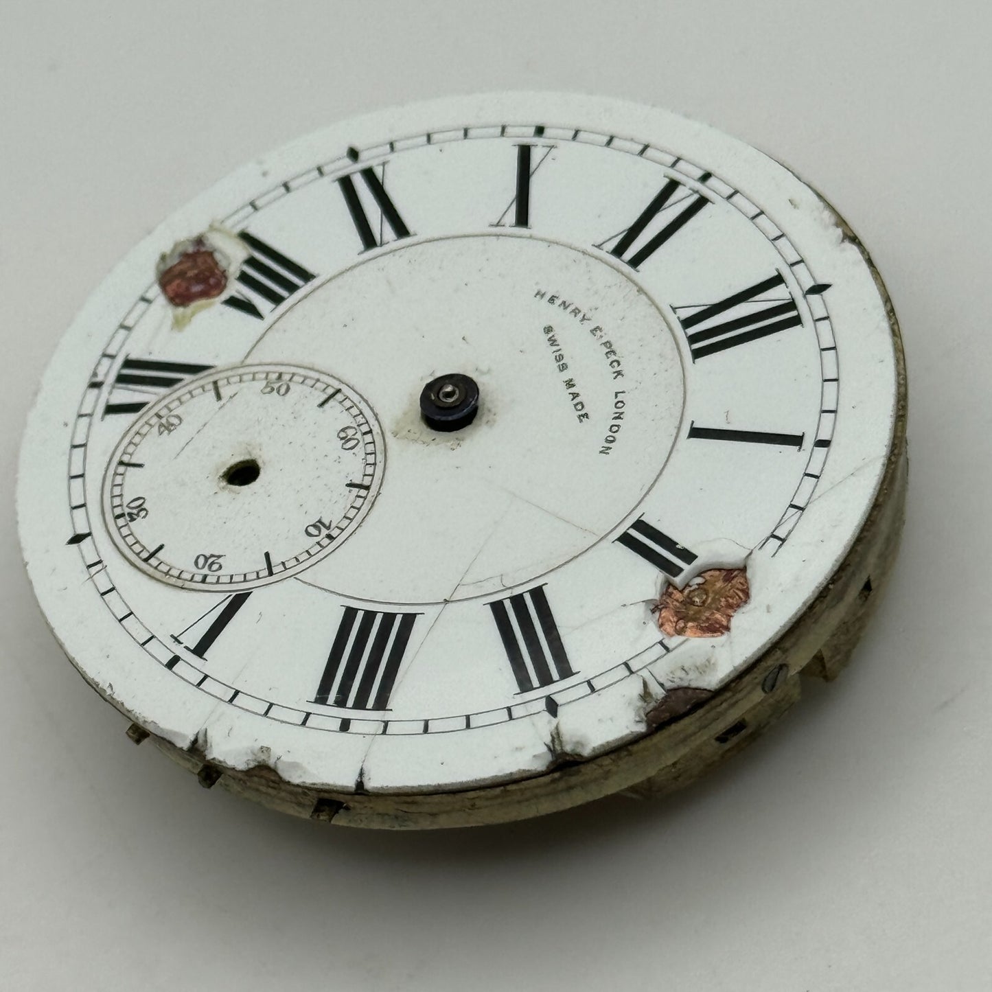 45.1mm Antique Henry E Peck Patent 2622 Safety Pinion Pocket Watch Movement