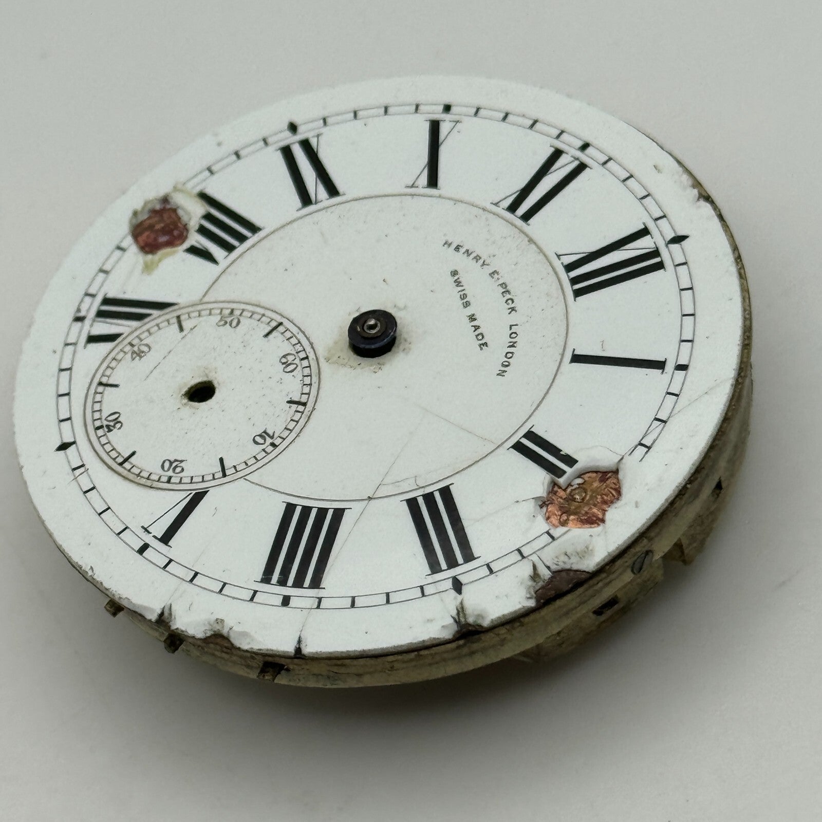 45.1mm Antique Henry E Peck Patent 2622 Safety Pinion Pocket Watch Movement