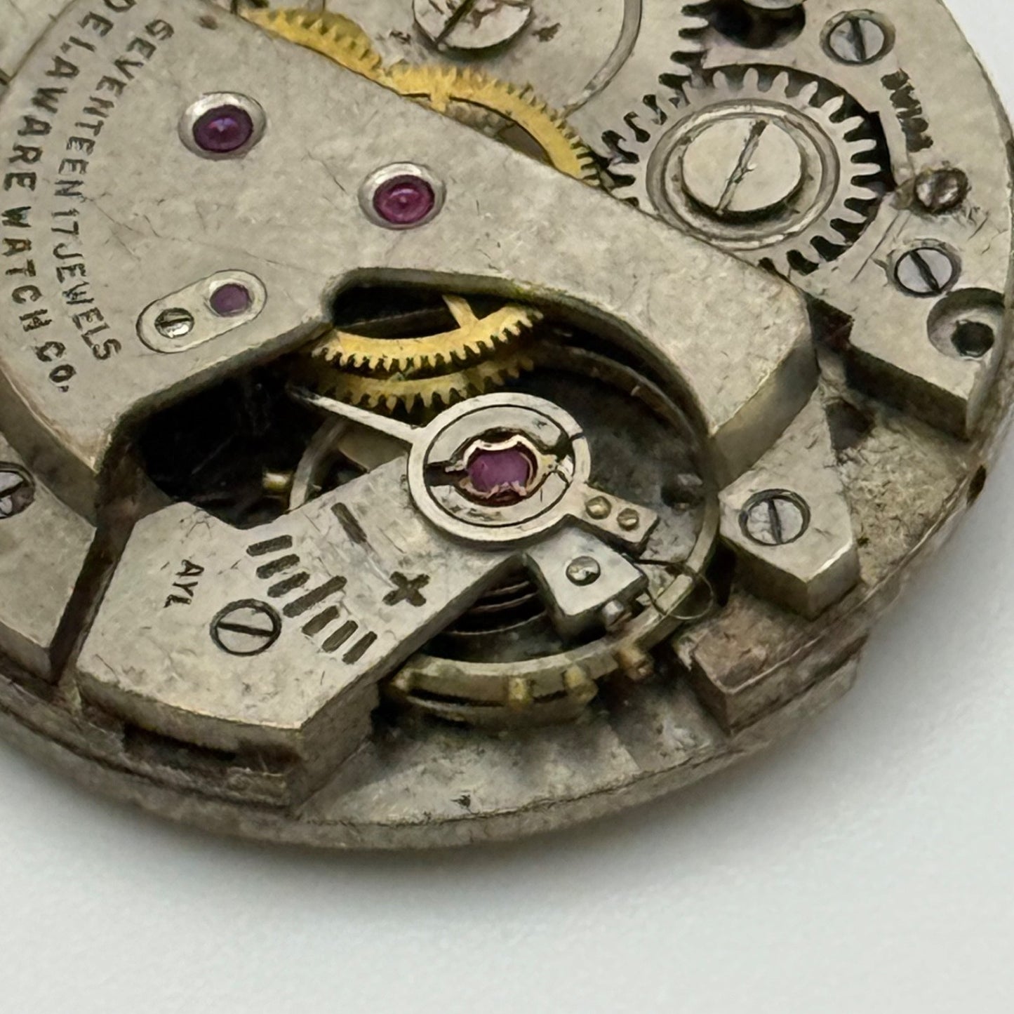 AS 1187 Watch Movement Delaware Manual Wind Vintage Swiss Parts Repair 25.9mm