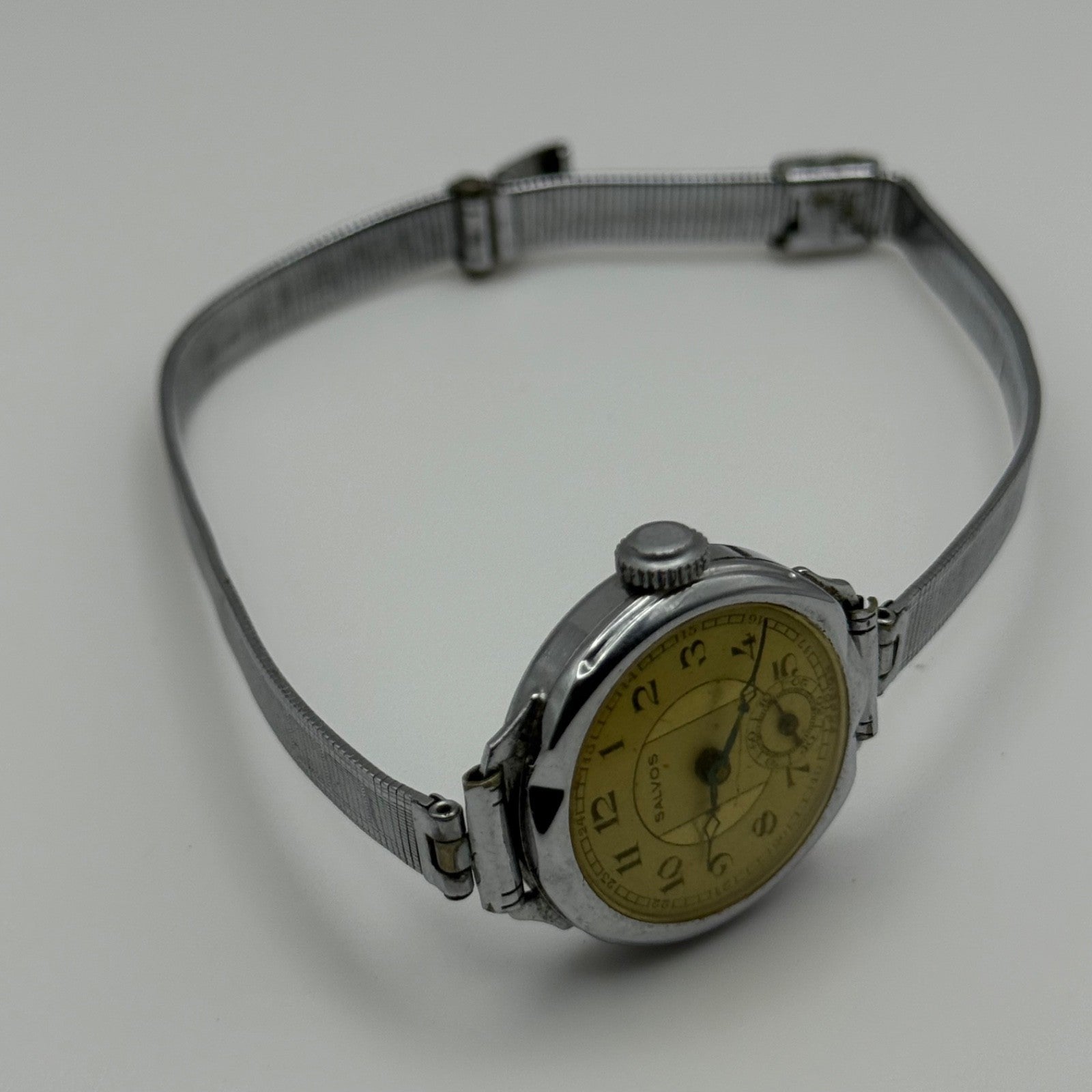 24mm Vintage Salvos Art Deco Foreign Sub Secs Manual Wind Watch PARTS / REPAIR