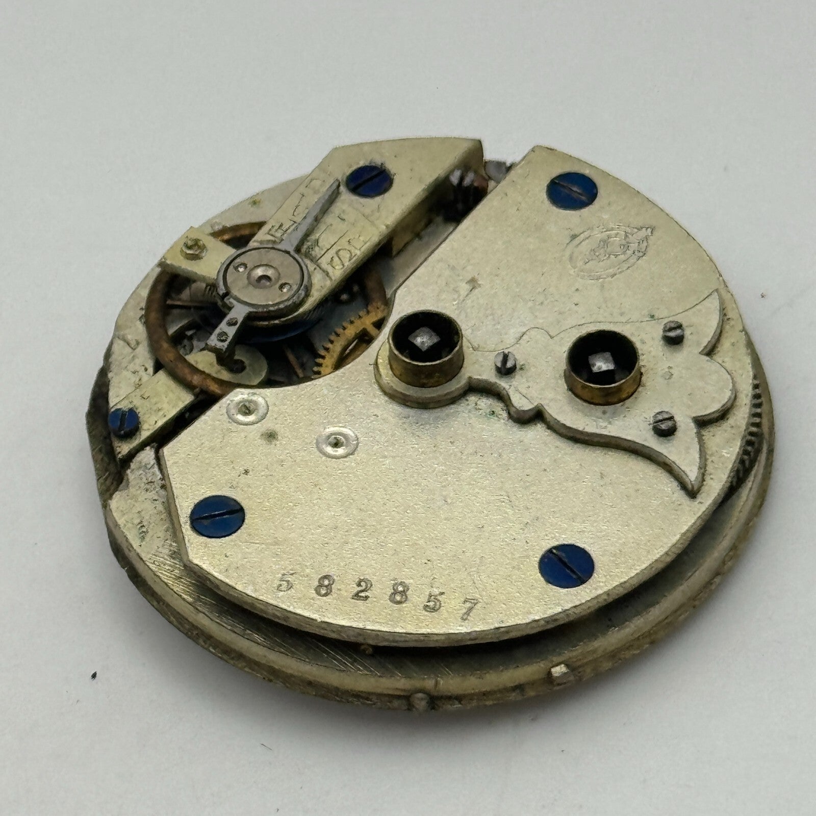 36.2mm Antique Unidentified Key Wound Pocket Watch Movement PARTS REPAIR SPARES