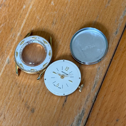 25mm Vintage Manson Patterned Flower Bezel Swiss Manual Basis Watch ZZ PARTS