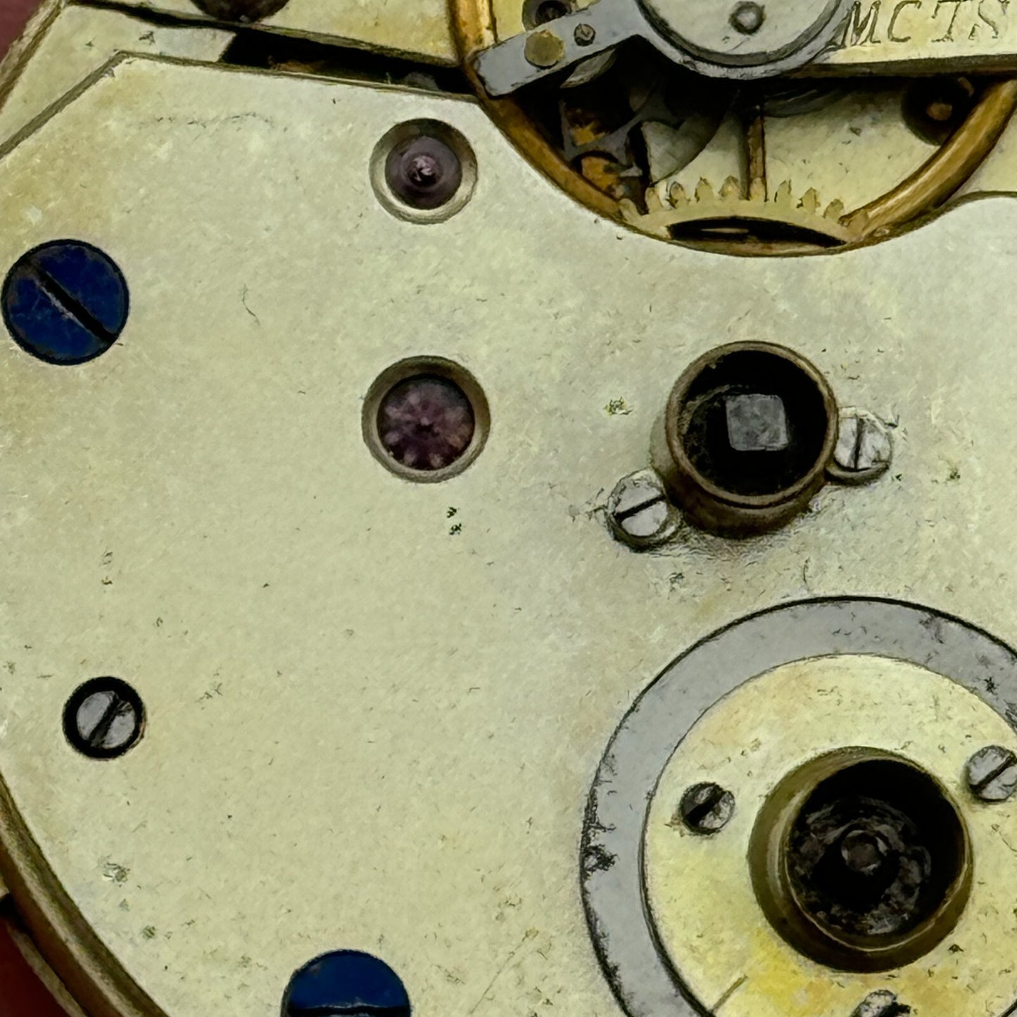 36.1mm Antique Beautiful Porcelain Dial Key Wound Pocket Watch Movement PARTS