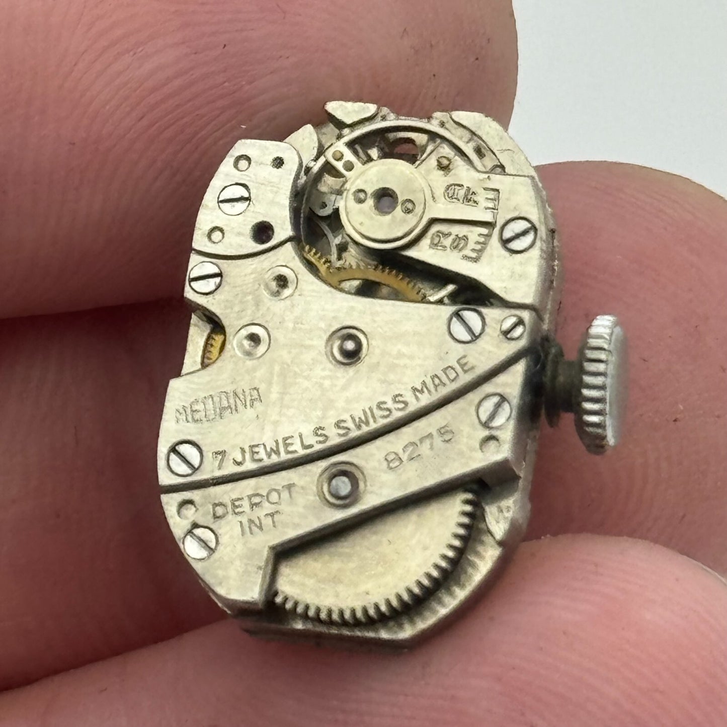 12.8mm Balance Ok Medana 8275 Manual Wind 7 Jewel Swiss Watch Movement PARTS