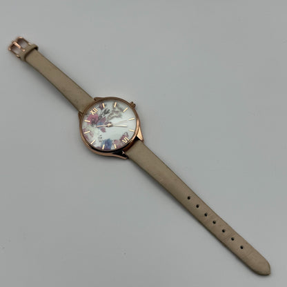 Elizabeth Rose Ladies Quartz Watch Floral Dial Rose Gold Tone Working 36mm