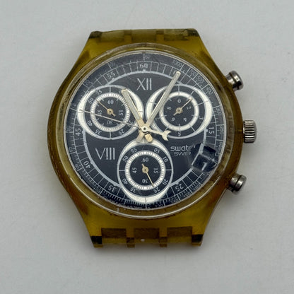 37.4mm Vintage 1996 Swatch Shiny Start SCK407 Chronograph Watch UNTESTED PARTS