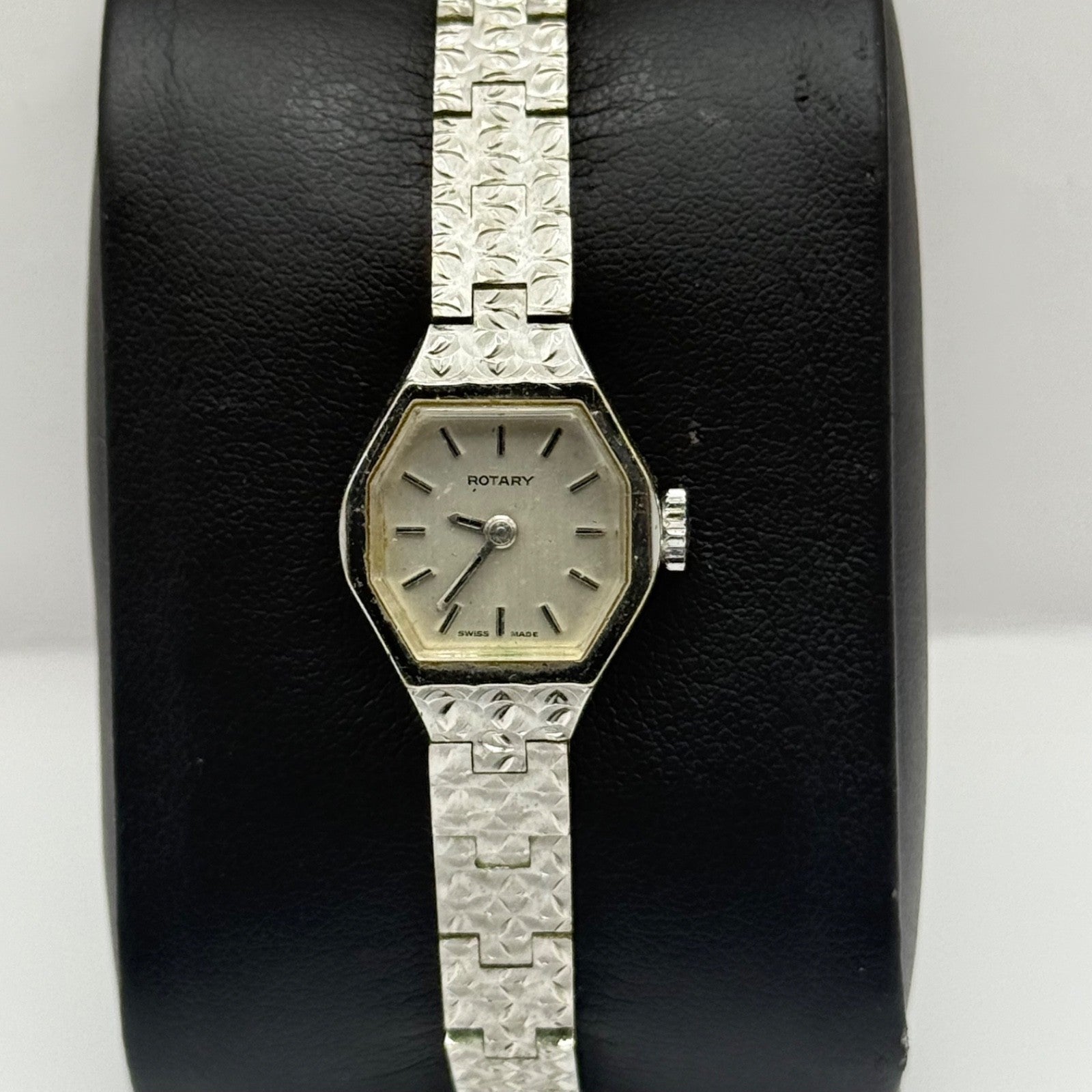 19mm Running Vintage Ladies Rotary Swiss Silver Tone Manual Wind Watch PARTS