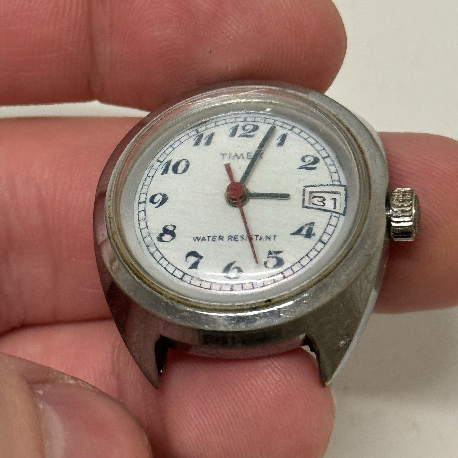 27mm Ladies Timex Sweep Seconds Date Dial GB Made Watch Head TO RESTORE