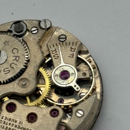 Crusader Compensated 15 Rubies Watch Movement Manual Wind Vintage Parts 23.9mm