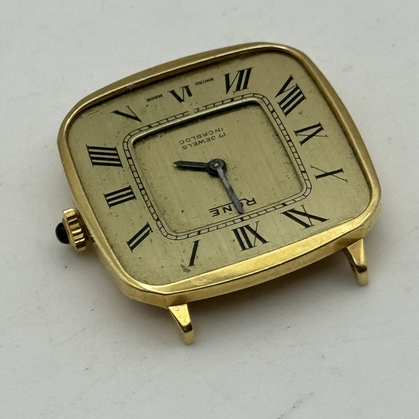 29mm Ladies Manual Wind Rone Gold Placed SwissWatch Head FOR PARTS To Restore