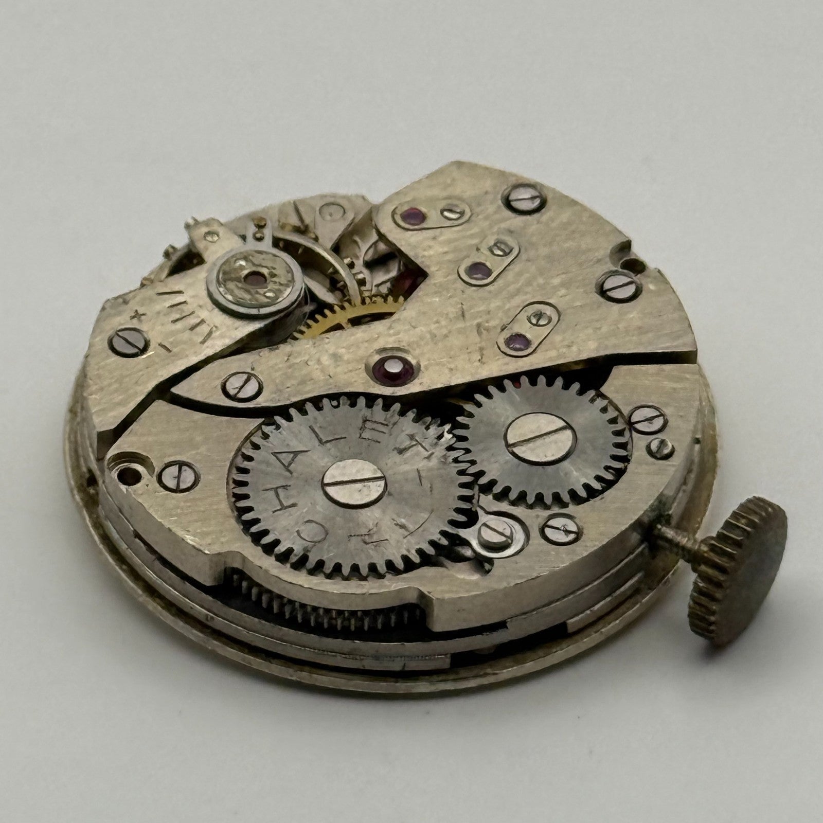 Chalet Gold 21 Jewels Watch Movement Running Manual Wind Vintage Parts 23.3mm