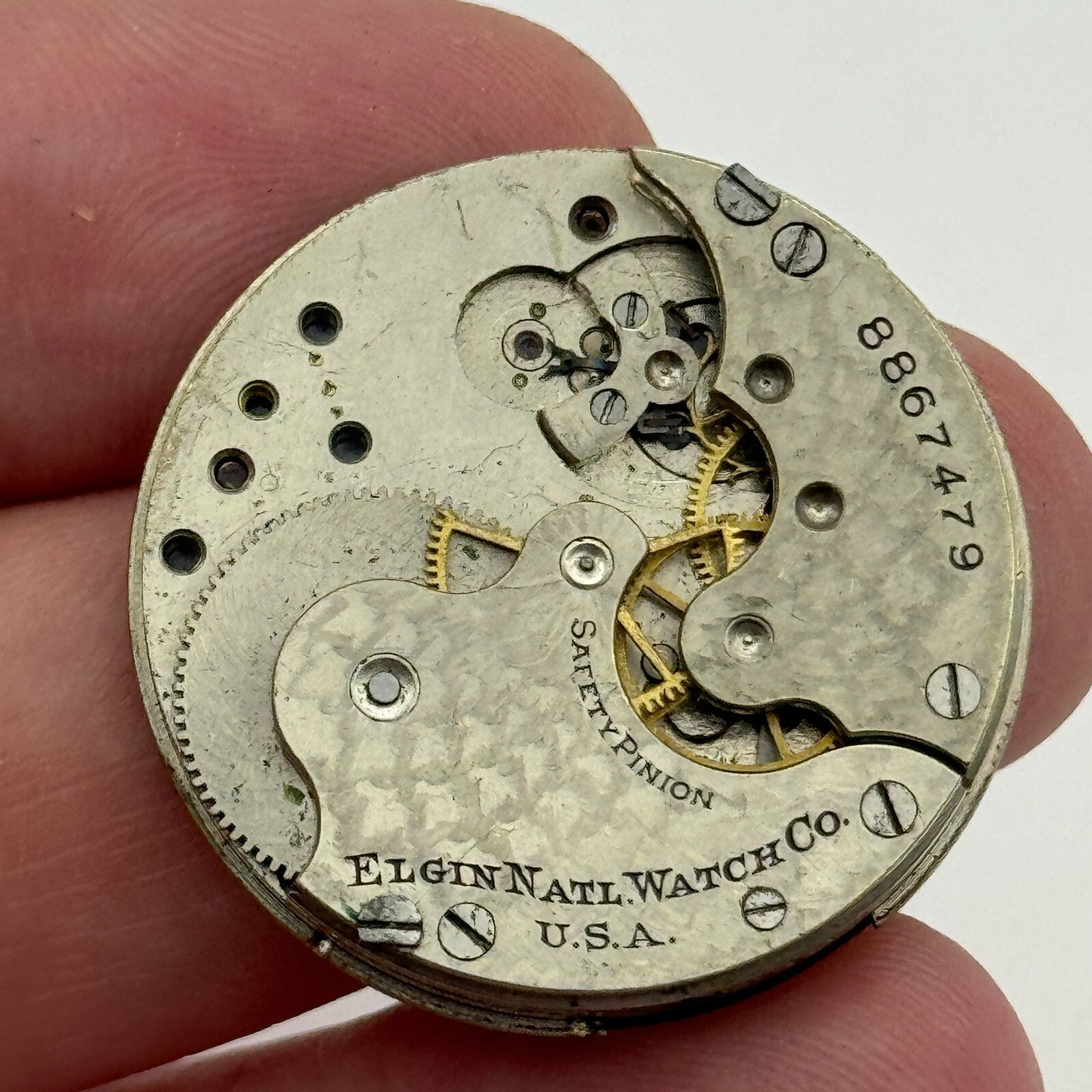 Antique 0S Elgin Grade 222 Model 1 American Pocket Watch Movement PARTS REPAIR