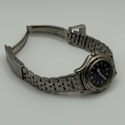 Accurist Ladies Quartz Watch Black Dial Silver Tone Bracelet Japan Working 27mm