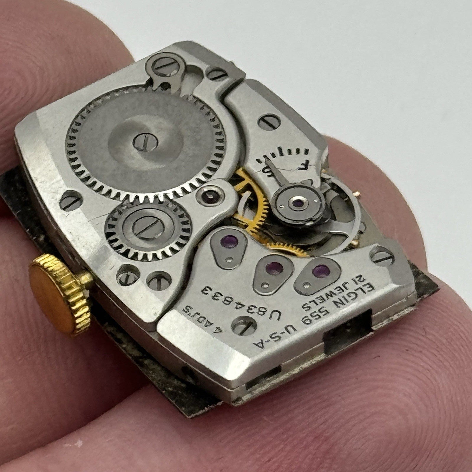 15/0s Running Lord Elgin Grade 559 Model 3 American Watch Movement PARTS SPARES
