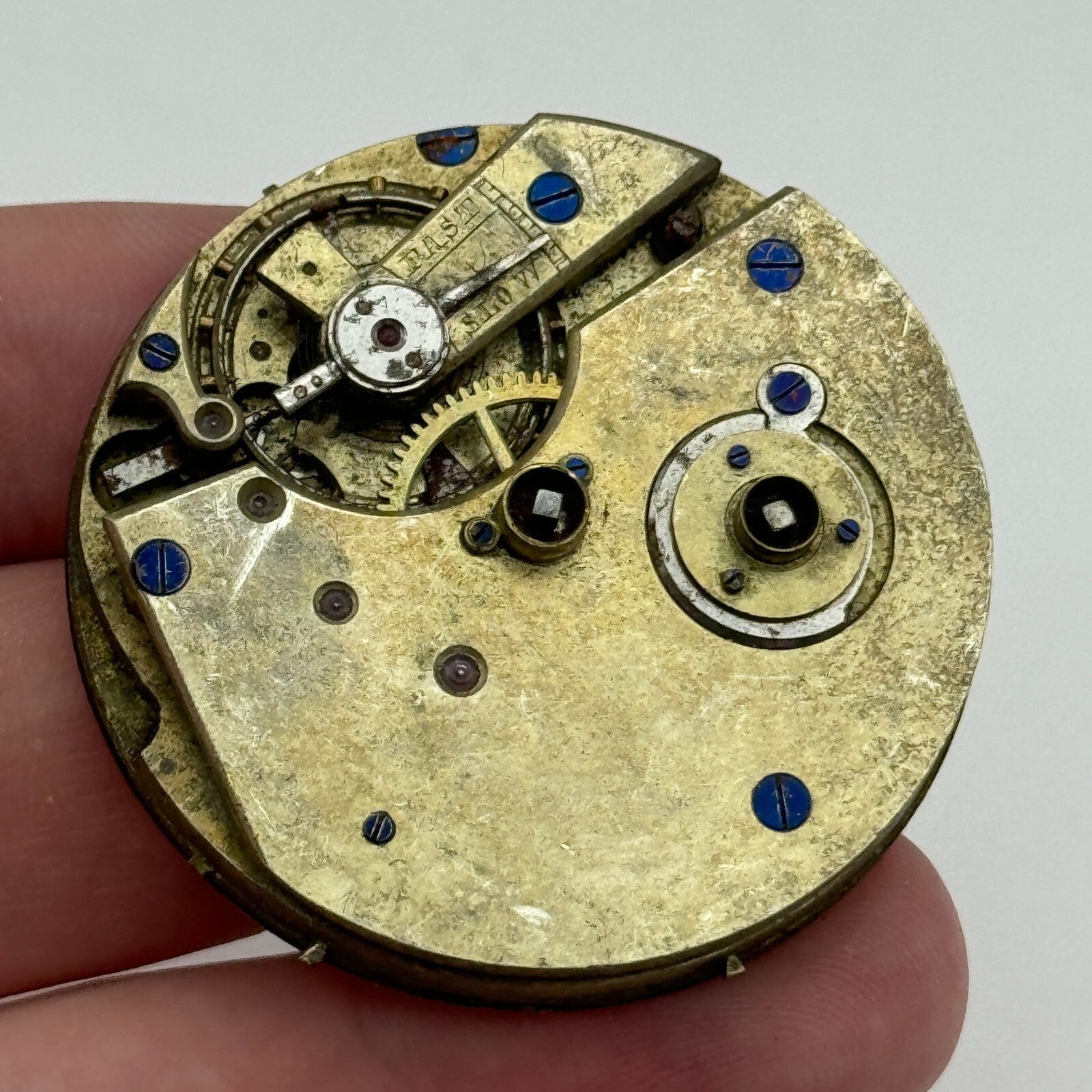 42.9mm Unidentified Antique Key Wound Pocket Watch Movement PARTS REPAIR SPARES