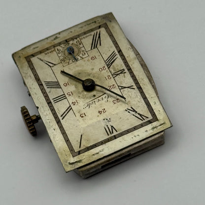 Everite 9/300 Tank Watch Movement Running 7 Jewels Manual Wind Parts 17.9mm