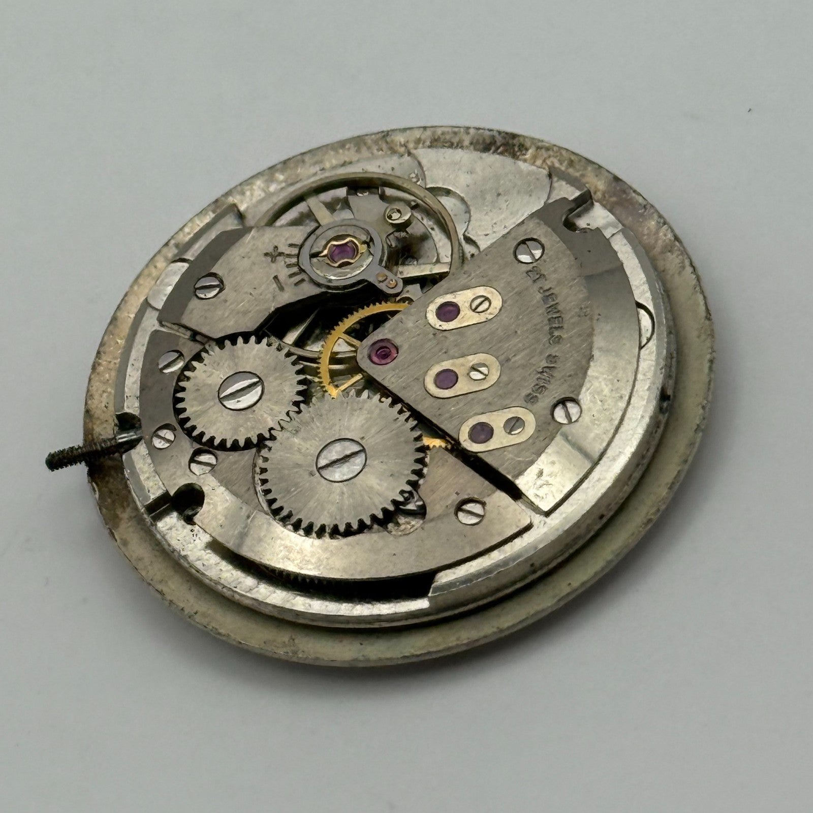 Avia ETA 2391 Watch Movement Manual Wind Vintage Swiss 17 Jewels Parts 25.7mm