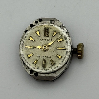 12.8mm Vintage Omer AS 1012 Manual Wind Swiss Watch Movement PARTS REPAIR