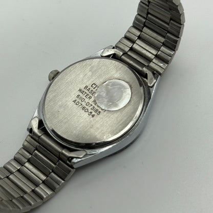 Citizen CQ Quartz Watch 6110-073185 Date Silver Tone Japan 30mm PARTS REPAIR