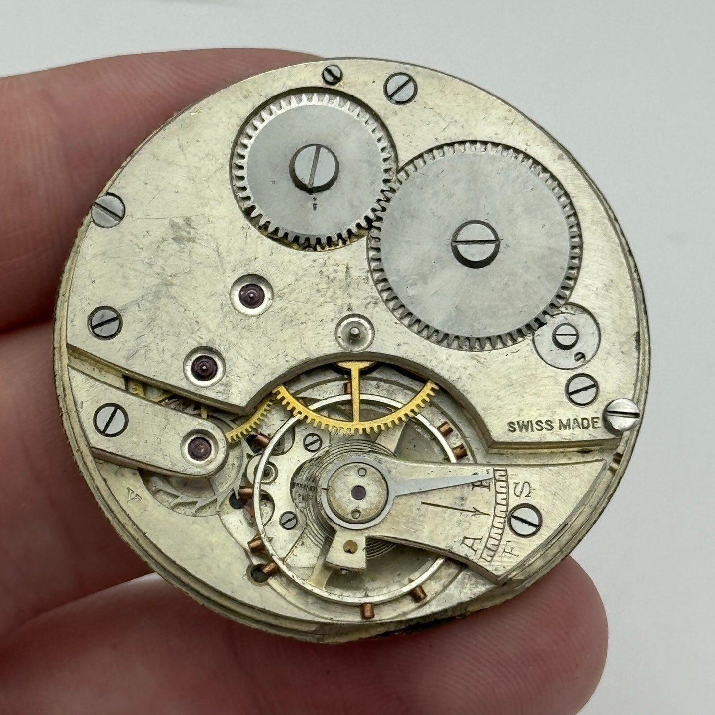 42.2mm Vintage Balance Ok Sub Seconds Swiss Pocket Watch Movement PARTS REPAIR
