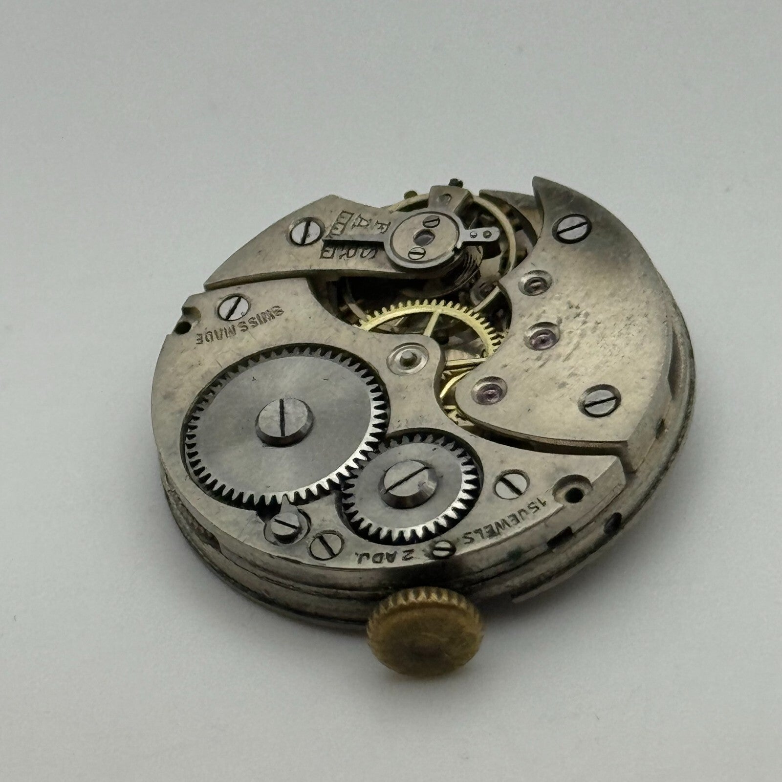 27.3mm Mens Unidentified 15 Jewels Trench Watch Movement Manual Wind Swiss PARTS