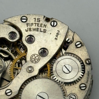 Majex EW 585 Watch Movement Manual Wind Vintage Swiss 15 Jewels Parts 26.8mm