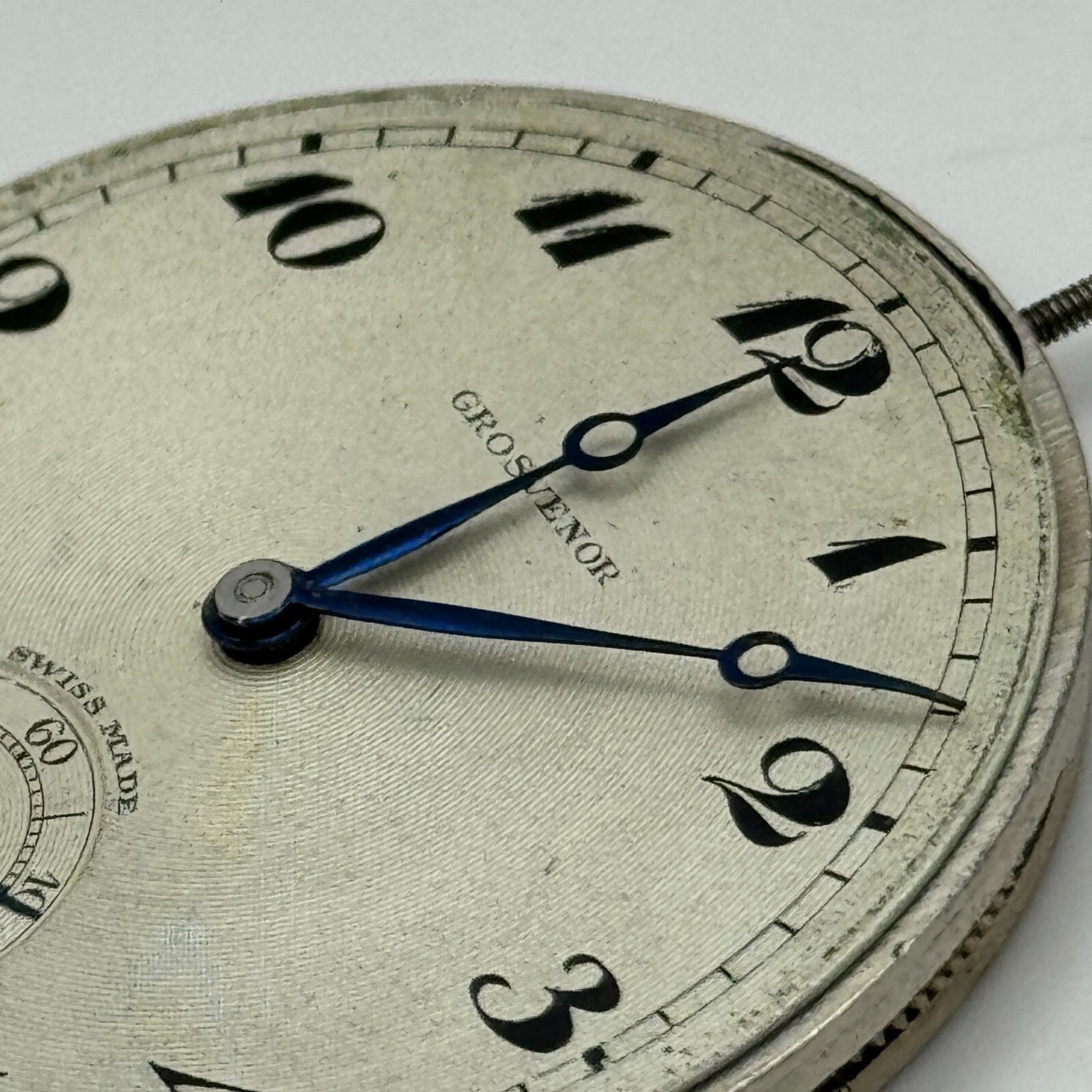 41.5mm Antique Grosvenor Open Face Sub Seconds Swiss Pocket Watch Movement PARTS