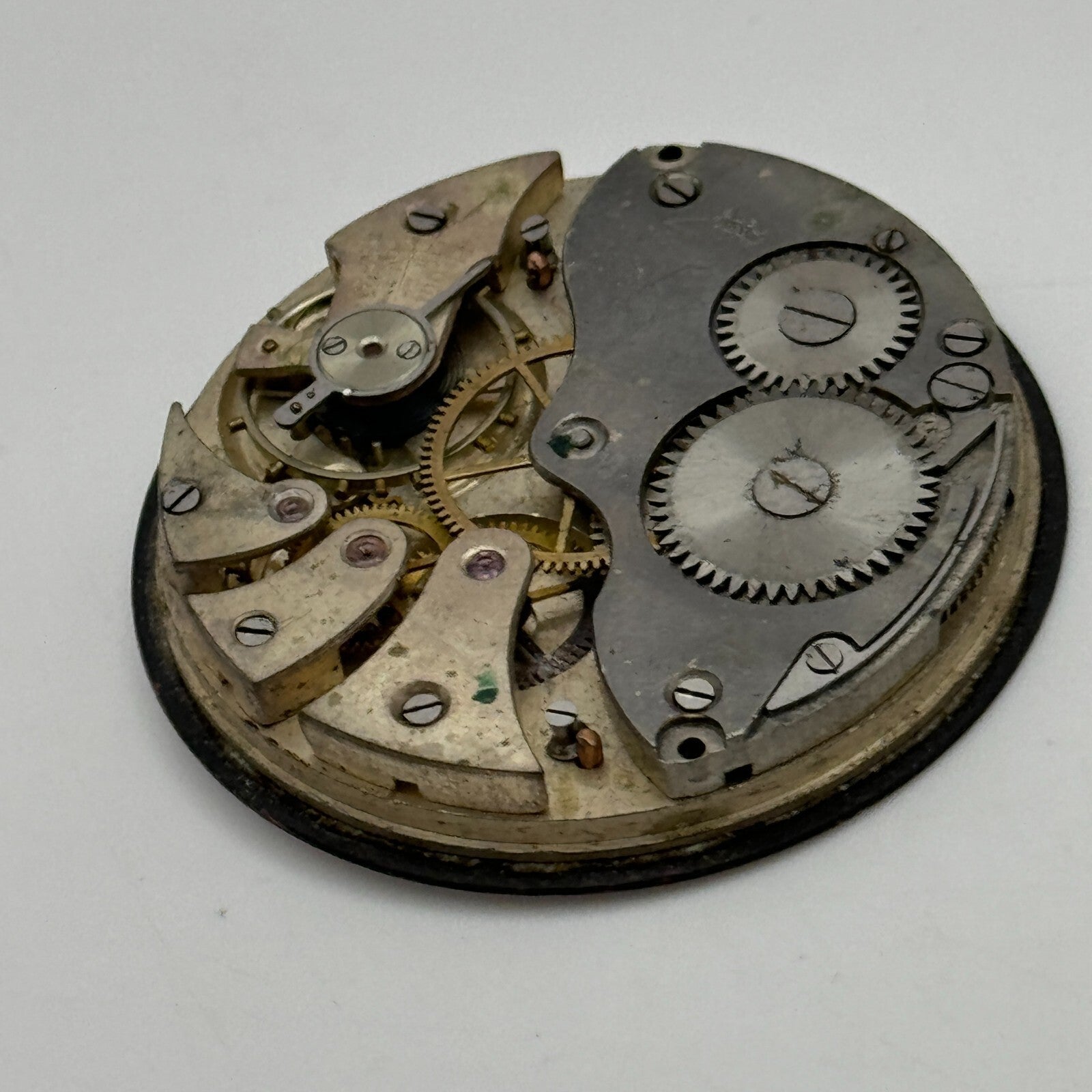 43mm Vintage Open Face Swiss Balance Intact Pocket Watch Movement PARTS SPARES