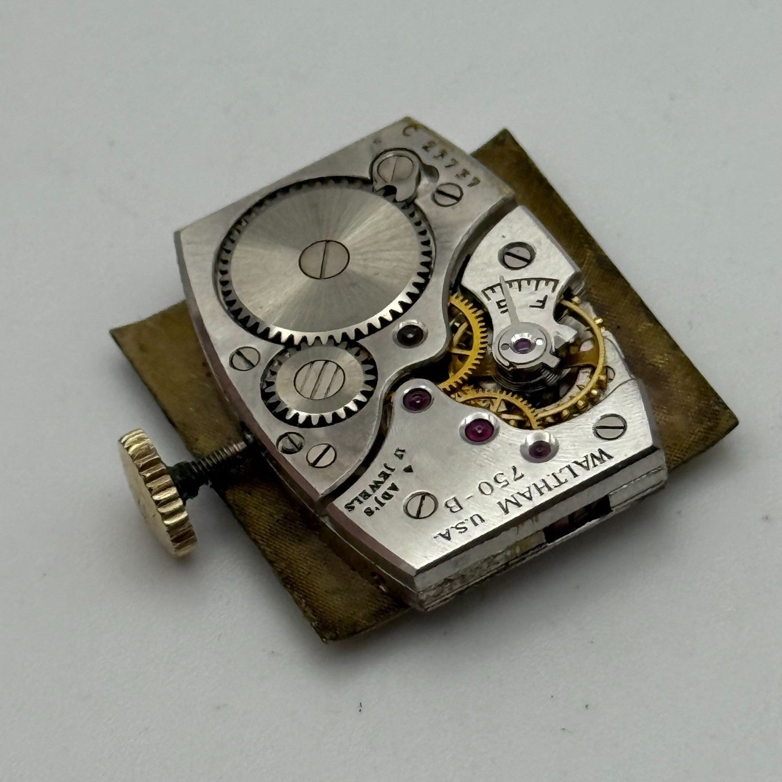 Waltham 750-B American Tank Rectangle Sub Seconds Watch Movement Parts Repair