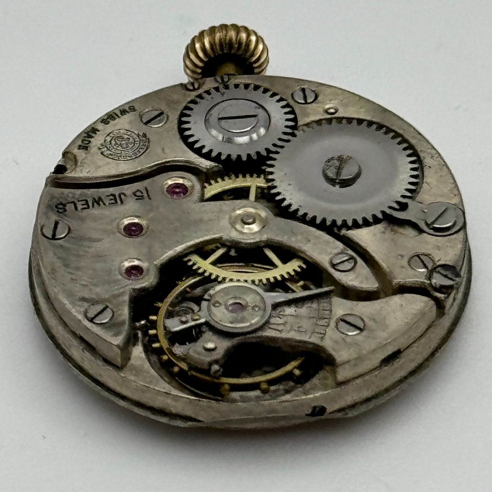 25mm Dreadnought Balance Ok Trench Watch Movement 15 Jewels Vintage Swiss PARTS