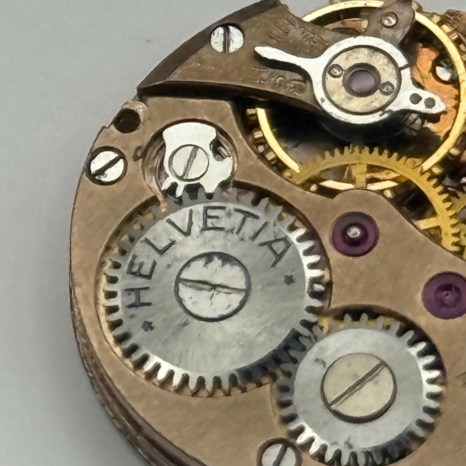 Helvetia 2665 Watch Movement Running Manual Wind Vintage Parts Repair 19.6mm